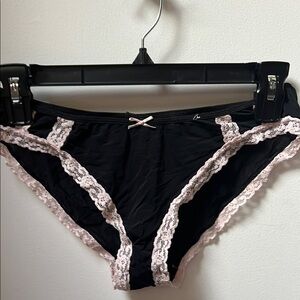 B.tempted Black  and Pink Lace Trim Women's Panties